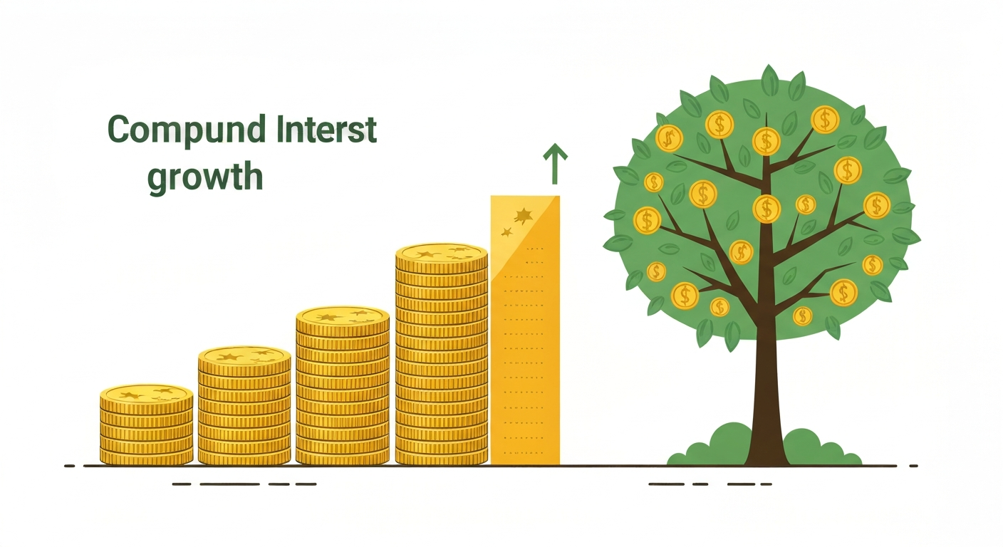 Compound interest growth visualization